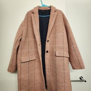 Women's Pink Herringbone Coat